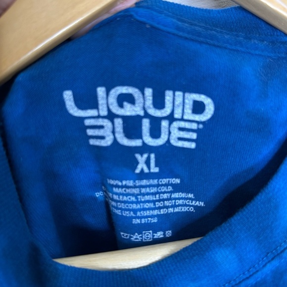 Liquid Blue Tie-Dye USA Flag Stars & Stripes T-Shirt XL – Vintage Patriotic - Picture 3 of 4